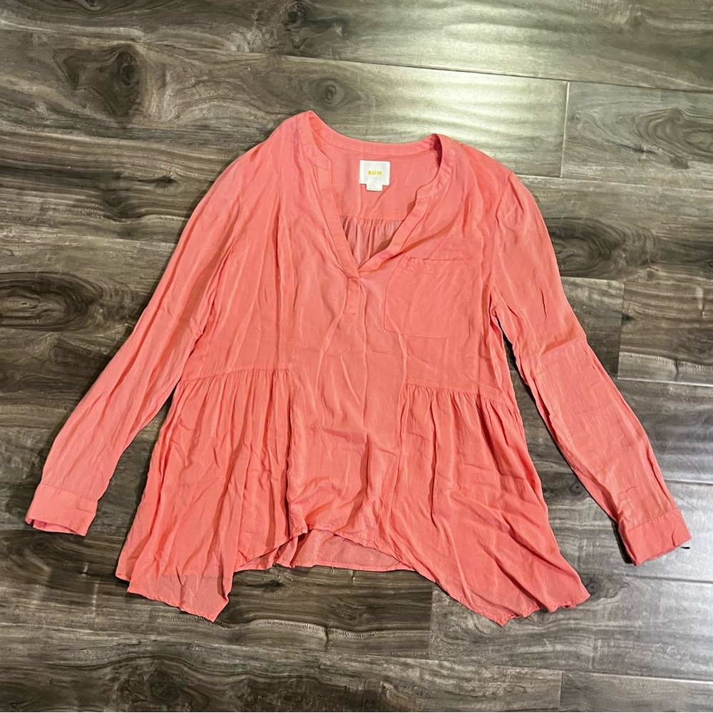 Maeve coral business casual long sleeve - size 8